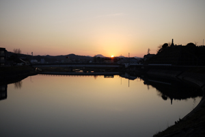 益田川夕景